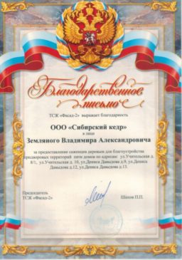 Благодарственное письмо